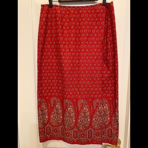 Liz Claiborne Lizsport Wrap Skirt Red Floral 16P